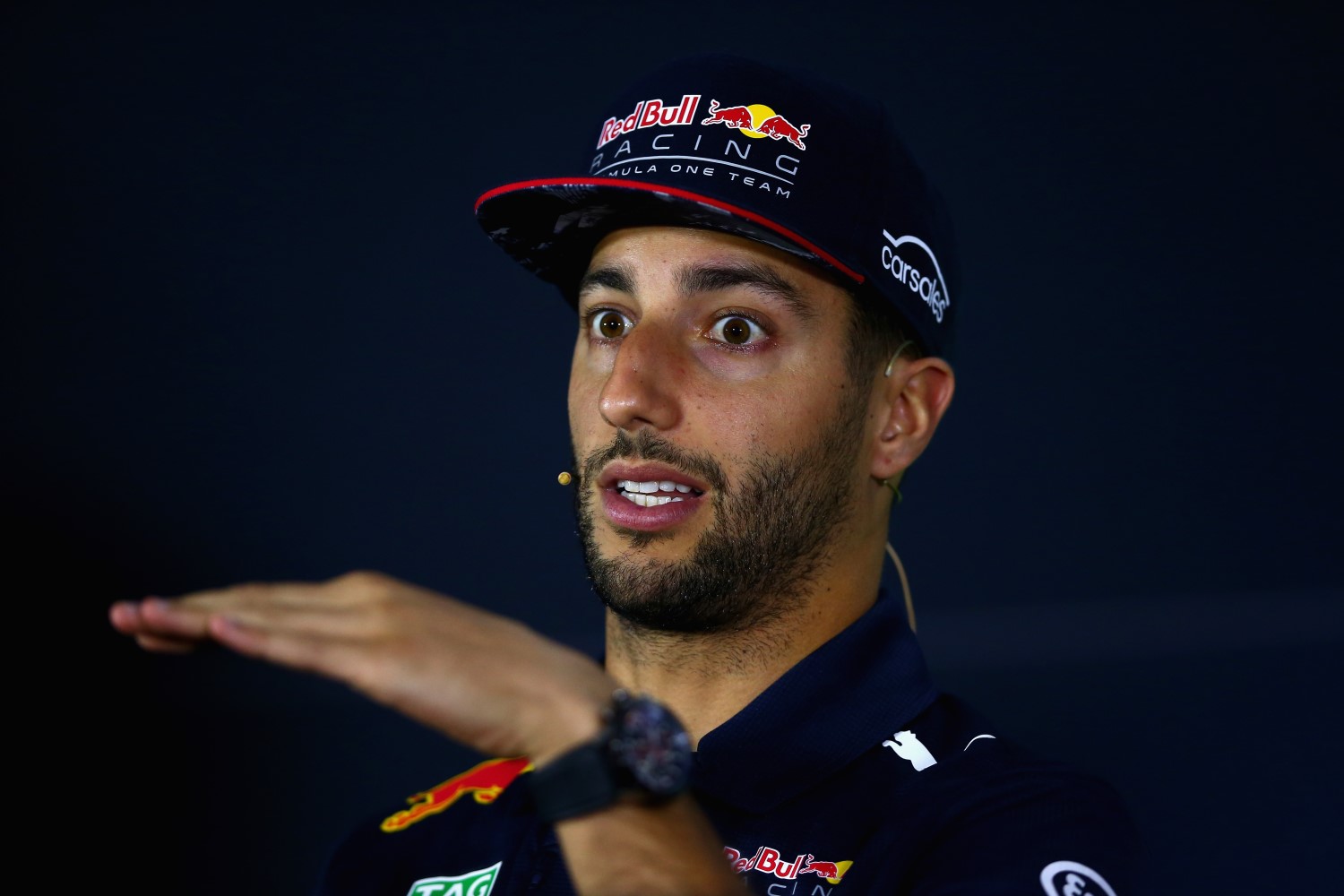 Ricciardo's right-rear brake caught fire