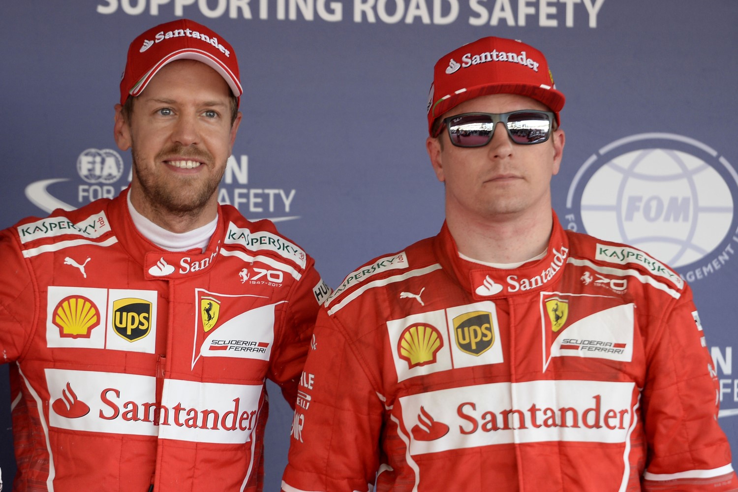 Vettel and Raikkonen will start 1-2