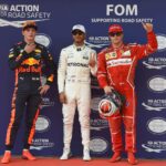 From left, Verstappen, Hamilton and Raikkonen