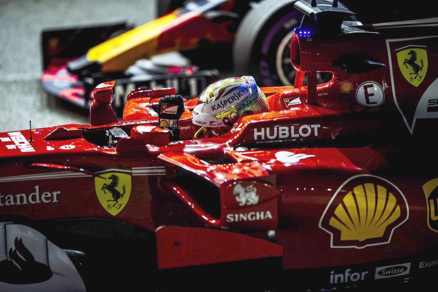 Sebastian Vettel Fist-Pump after taking pole