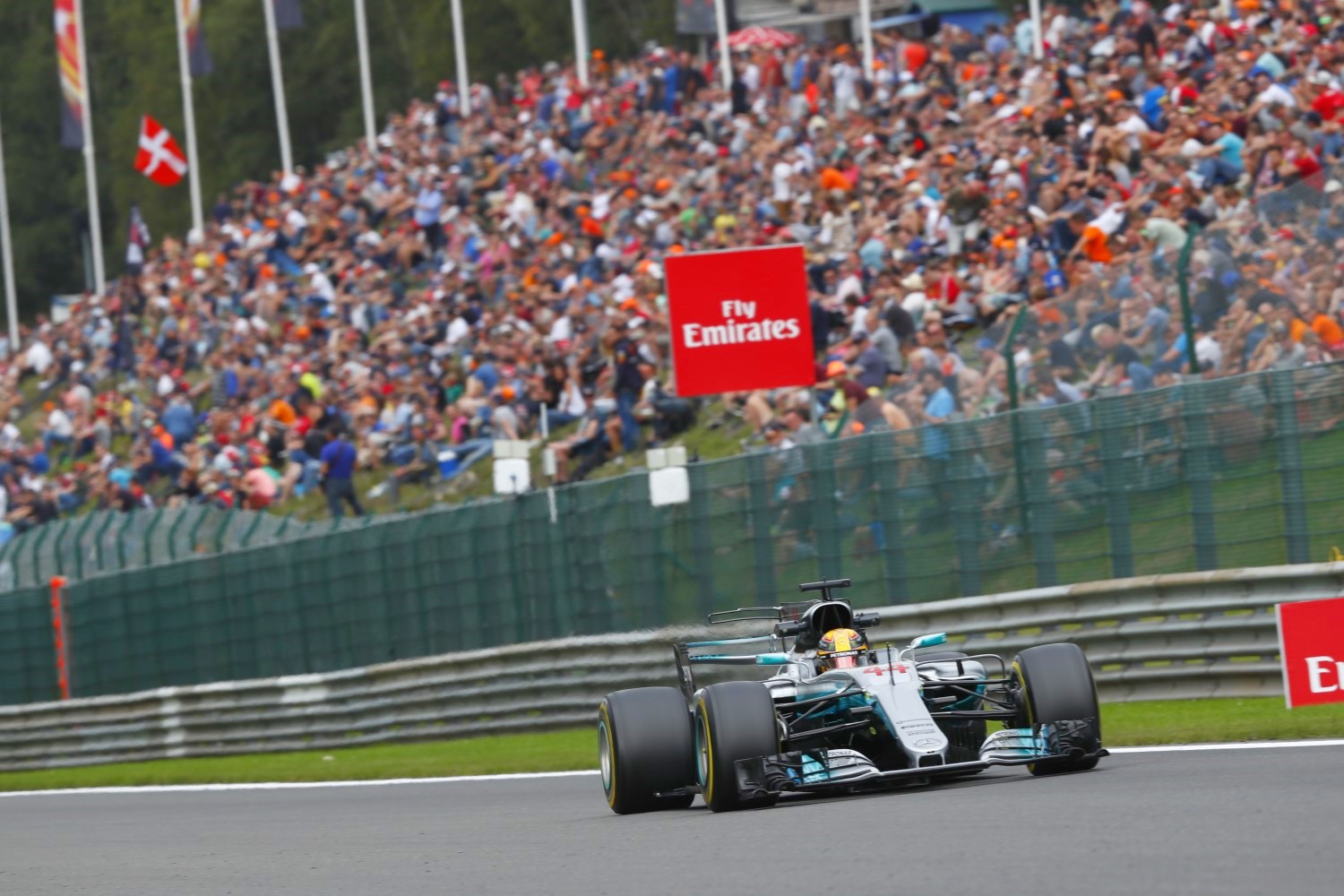 Hamilton before the massive qualifying crowd