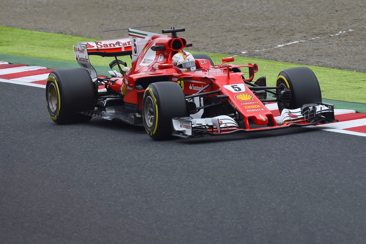 Vettel will start 2nd, but his Ferrari is no match for the Mercedes