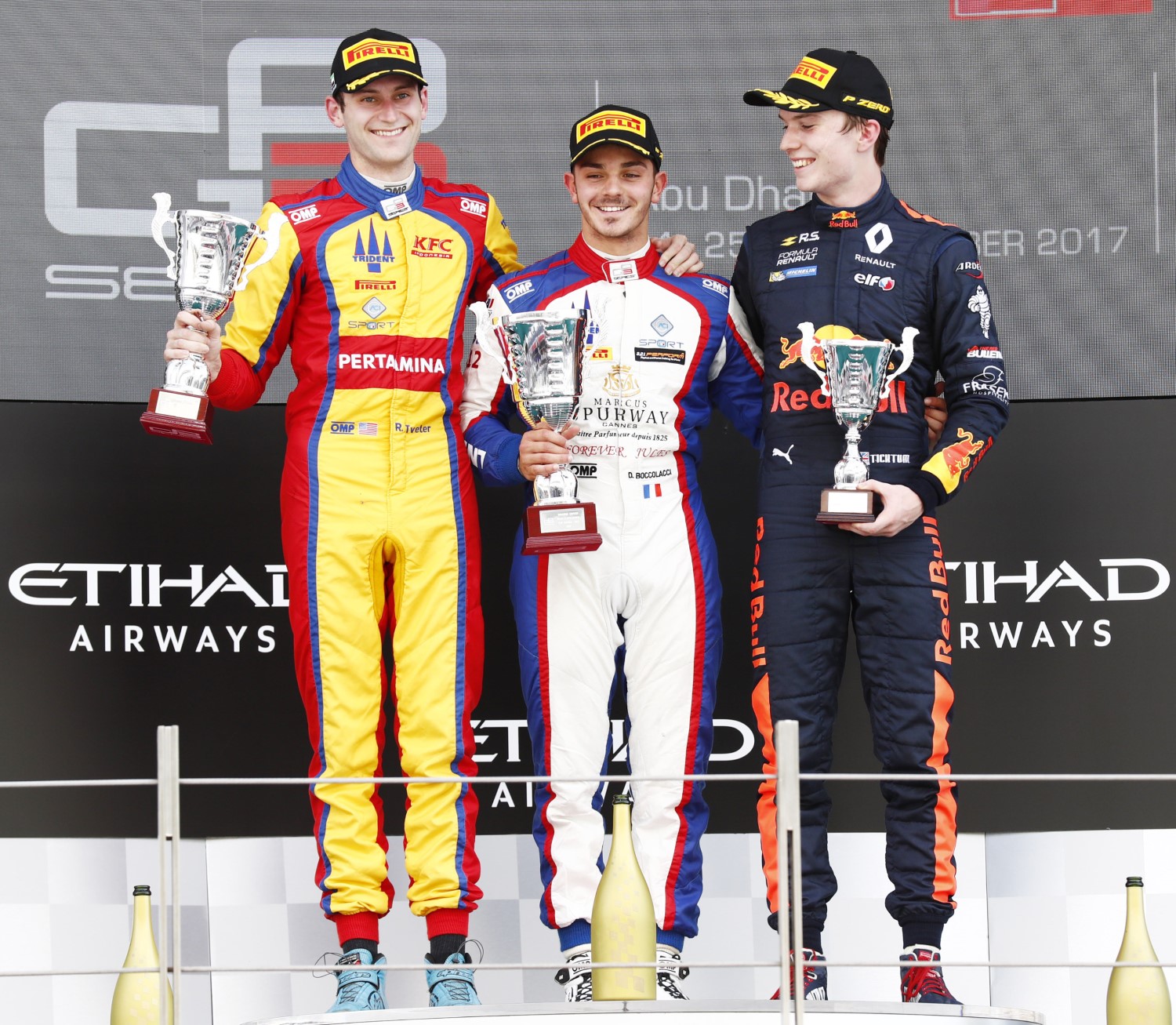 From left, Tveter, Boccolacci and Ticktum