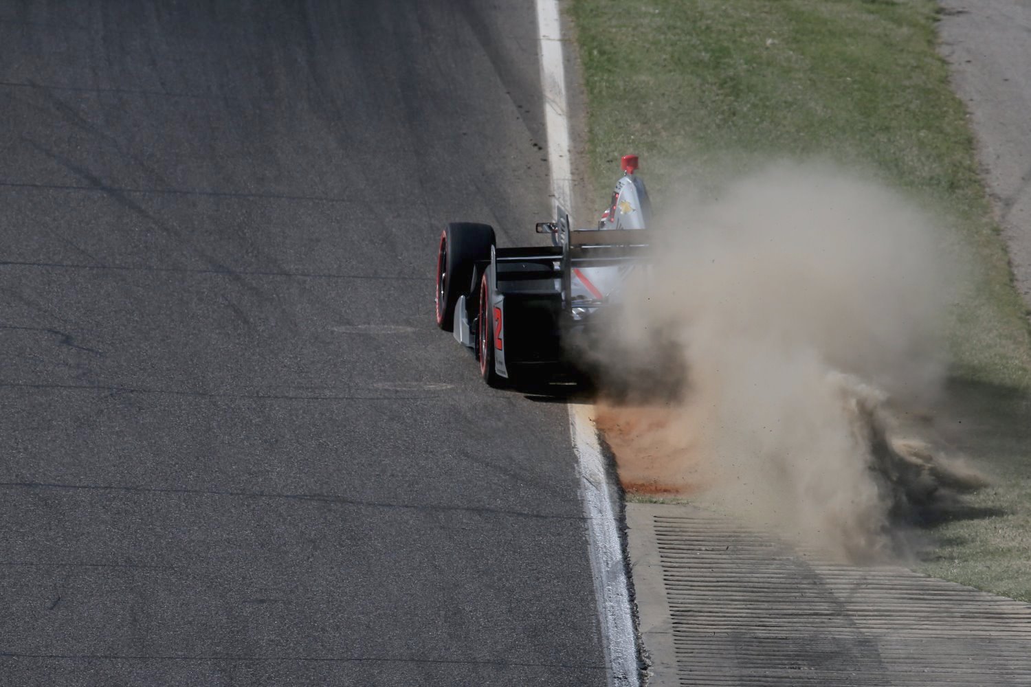 Will Power gets off into the dirt