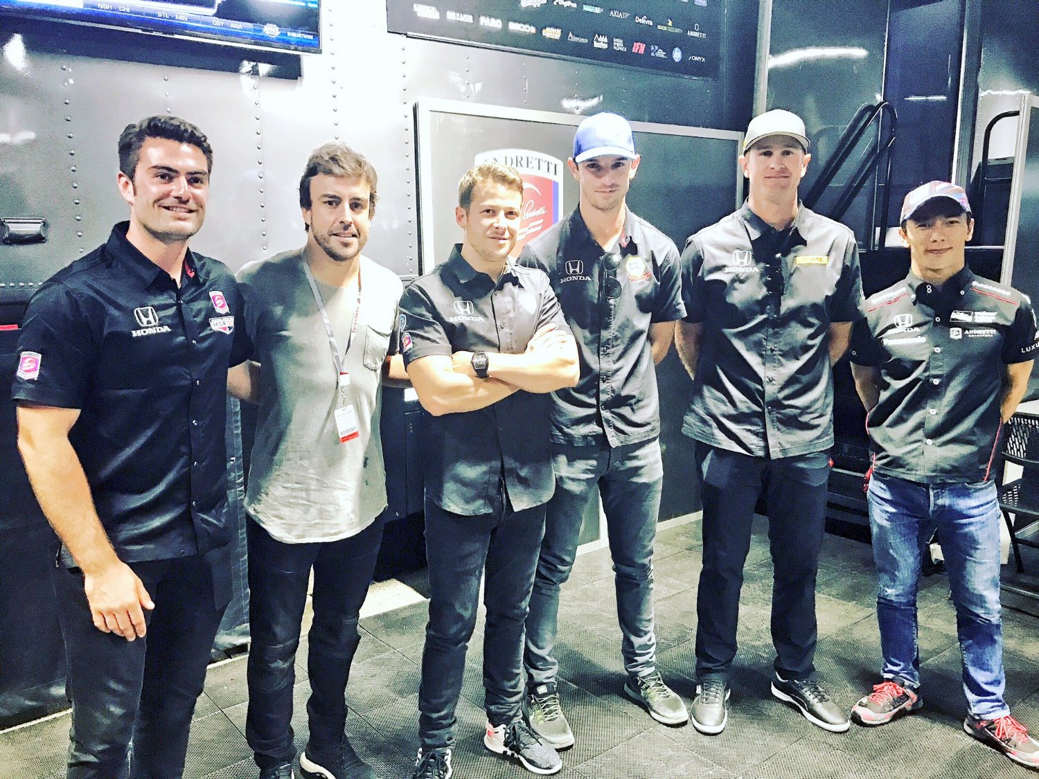 Alonso met with all his Indy 500 teammates at Barber