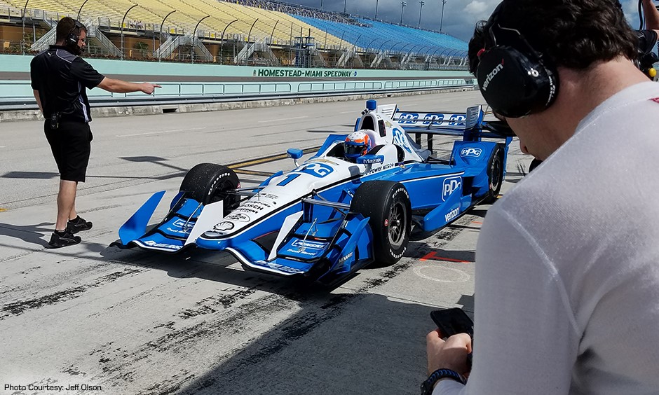 Ricky Taylor testing IndyCar at Homestead recently