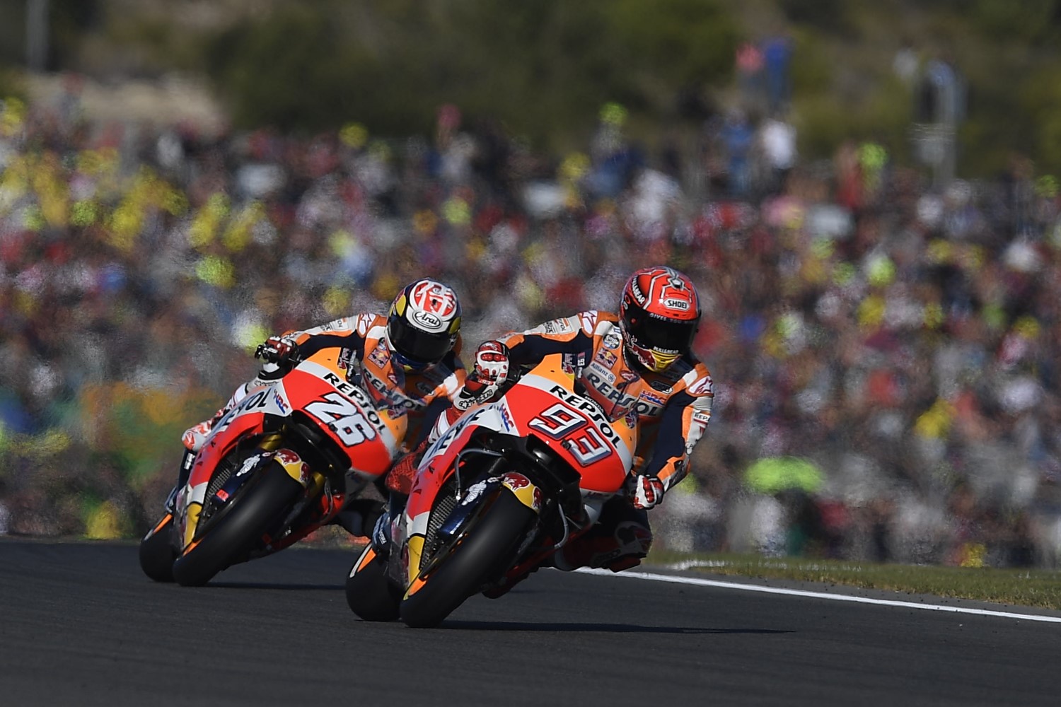 Marquez leads Pedrosa early