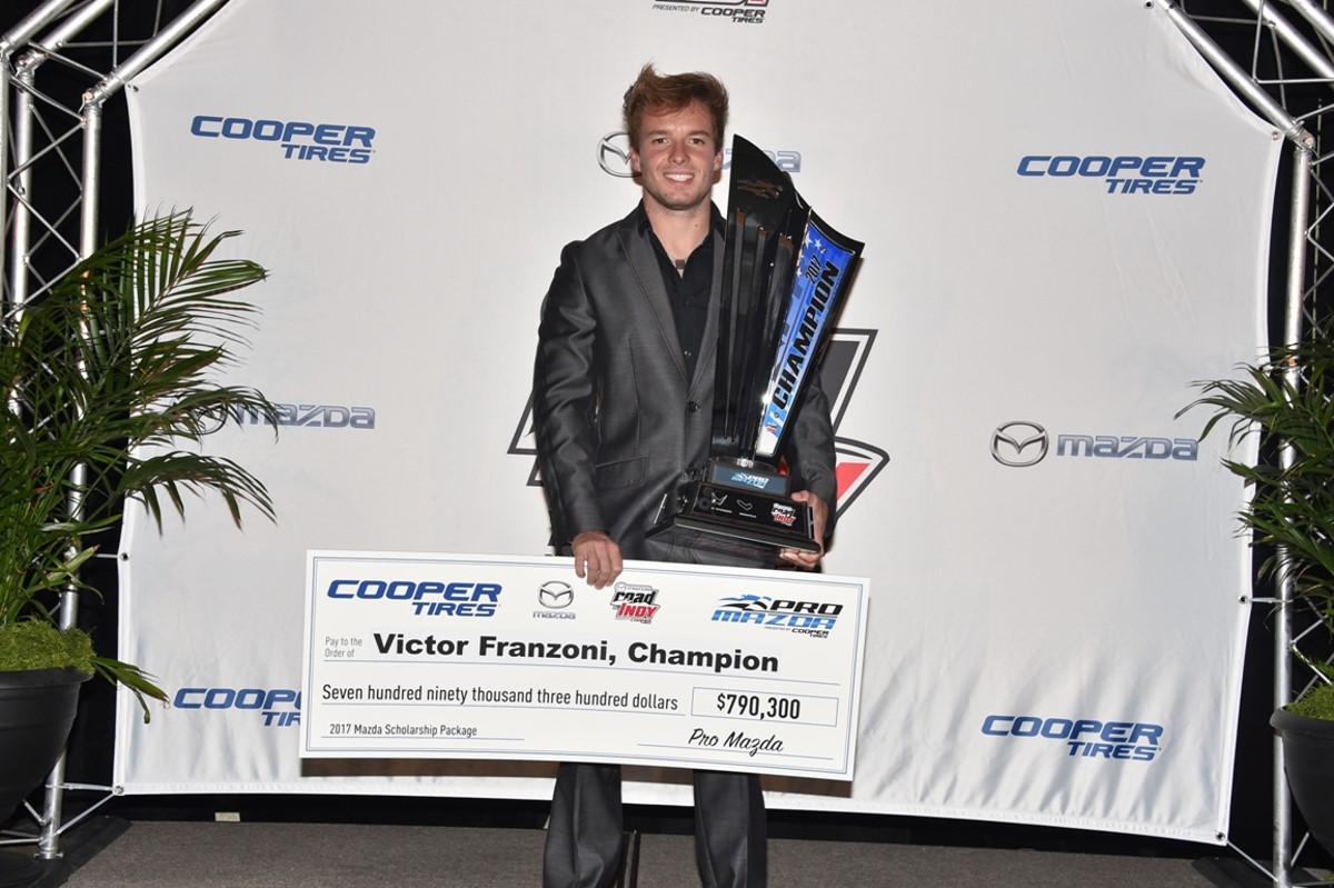 Franzoni received a check big enough to move up to Indy Lights