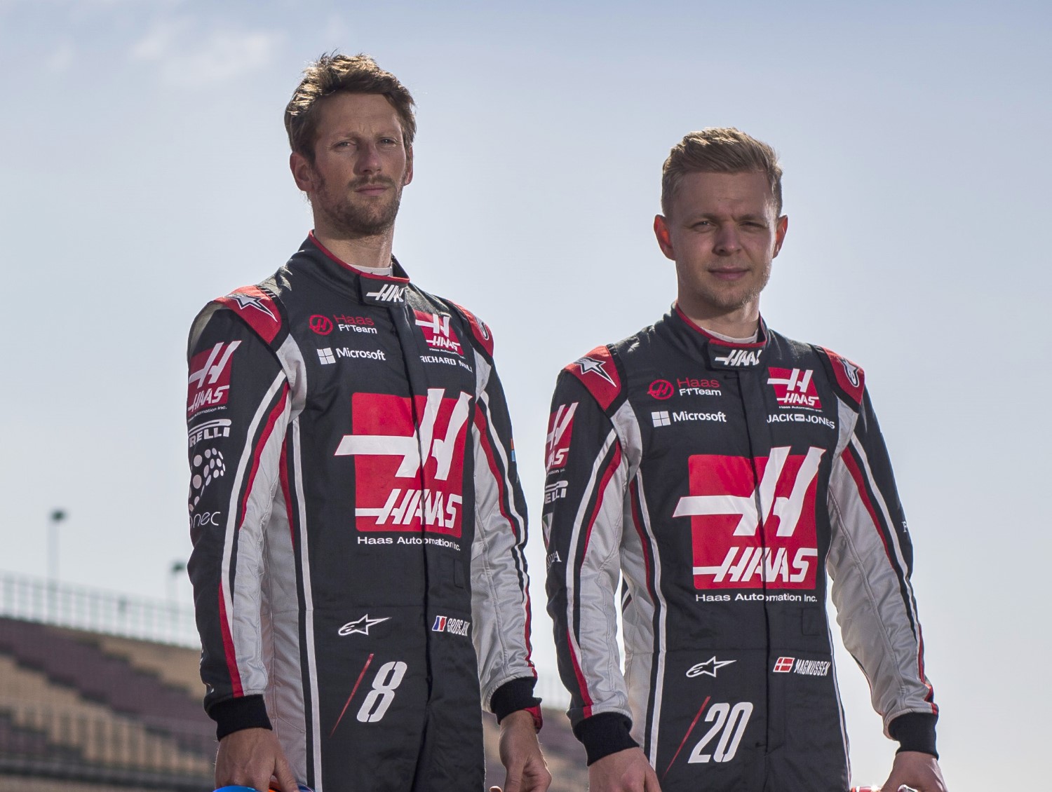 Grosjean (L) is always complaining about the Haas brakes. Meanwhile his younger teammate, Magnussen (R) keeps beating him