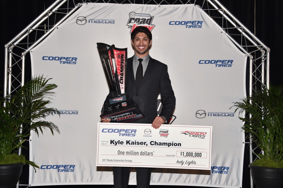 The 2017 Indy Lights Series Champion Kyle Kaiser 