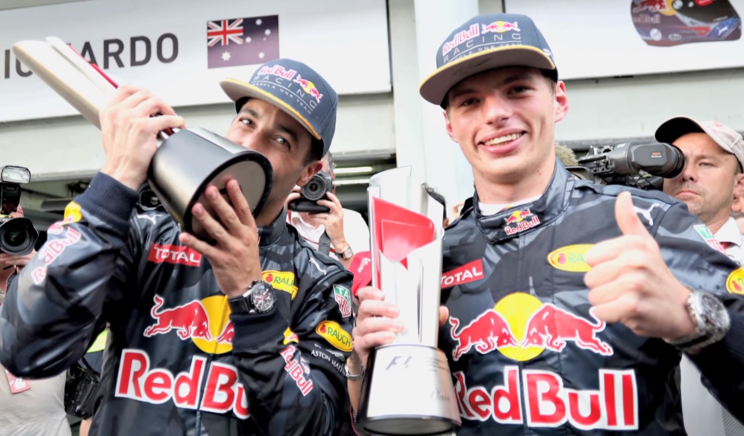 Although Riccardo (L) scored way more points than Verstappen (R) did again, in qualifying Verstappen destroyed him