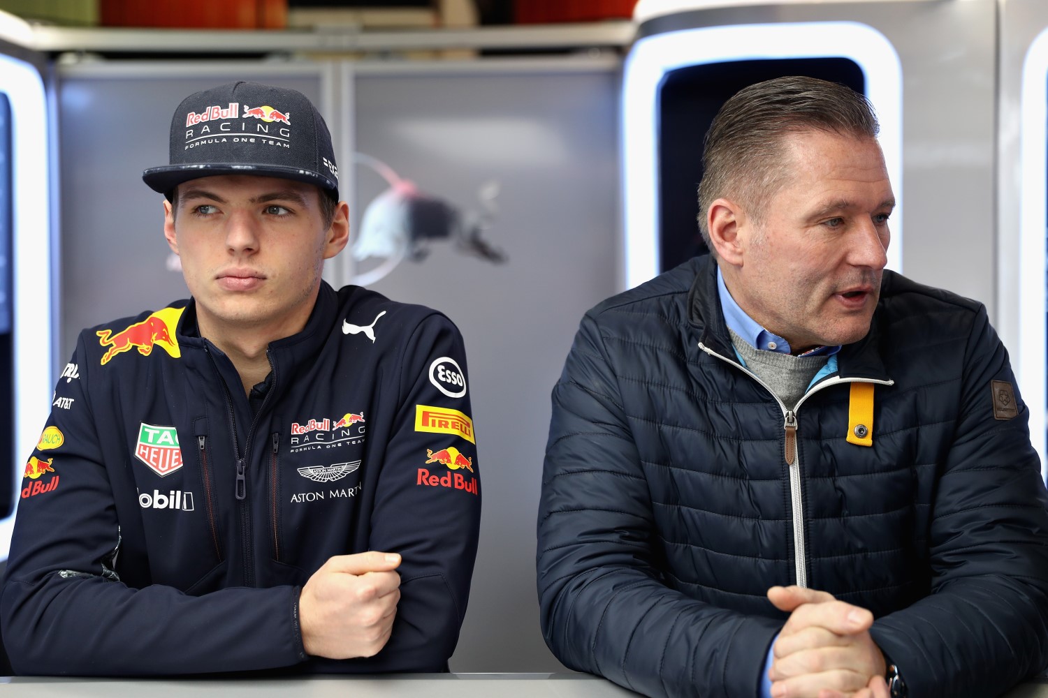 Jos (R) had better worry about his own son's career if his teammate Ricciardo keeps beating him
