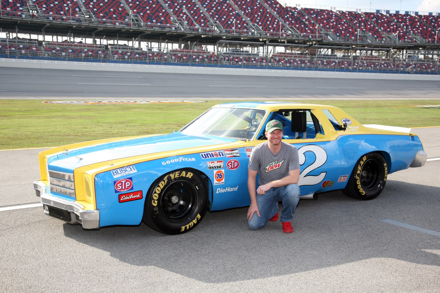 The iconic No. 2 Chevrolet Monte Carlo, driven by Dale Earnhardt Sr. to the 1979 Rookie of the Year Award and the 1980 NASCAR premier series title, was presented to Dale Jr., who will make his final start at Talladega in Sunday’s Alabama 500.
