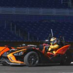 Hunter-Reay practices in the Slingshot