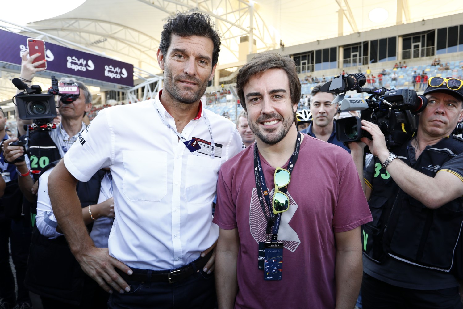 Webber in Bahrain with Alonso