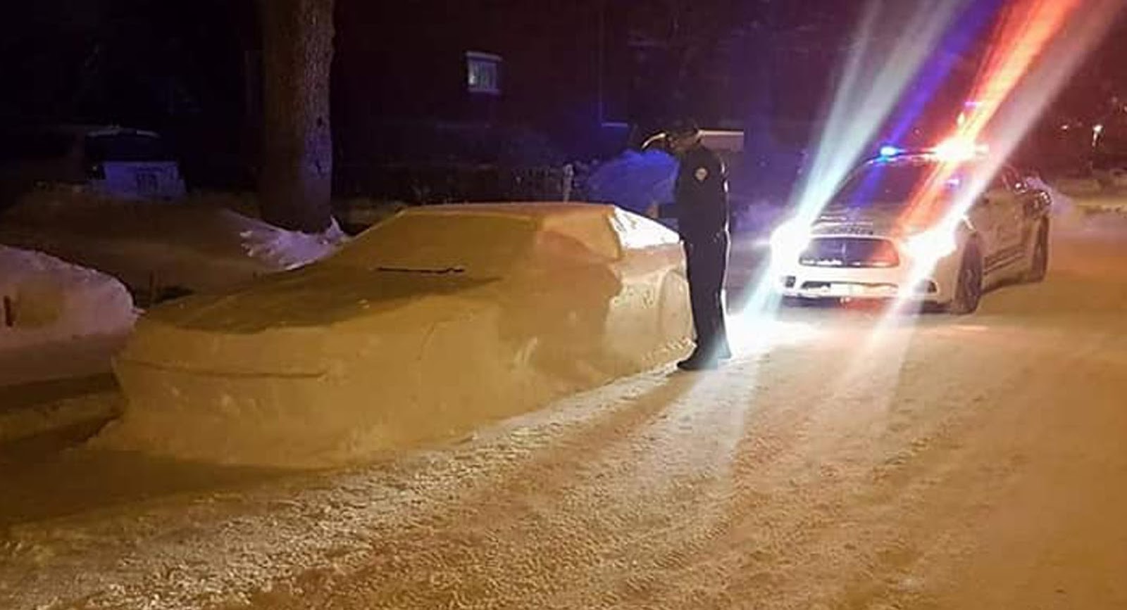 Toyota Supra made from snow