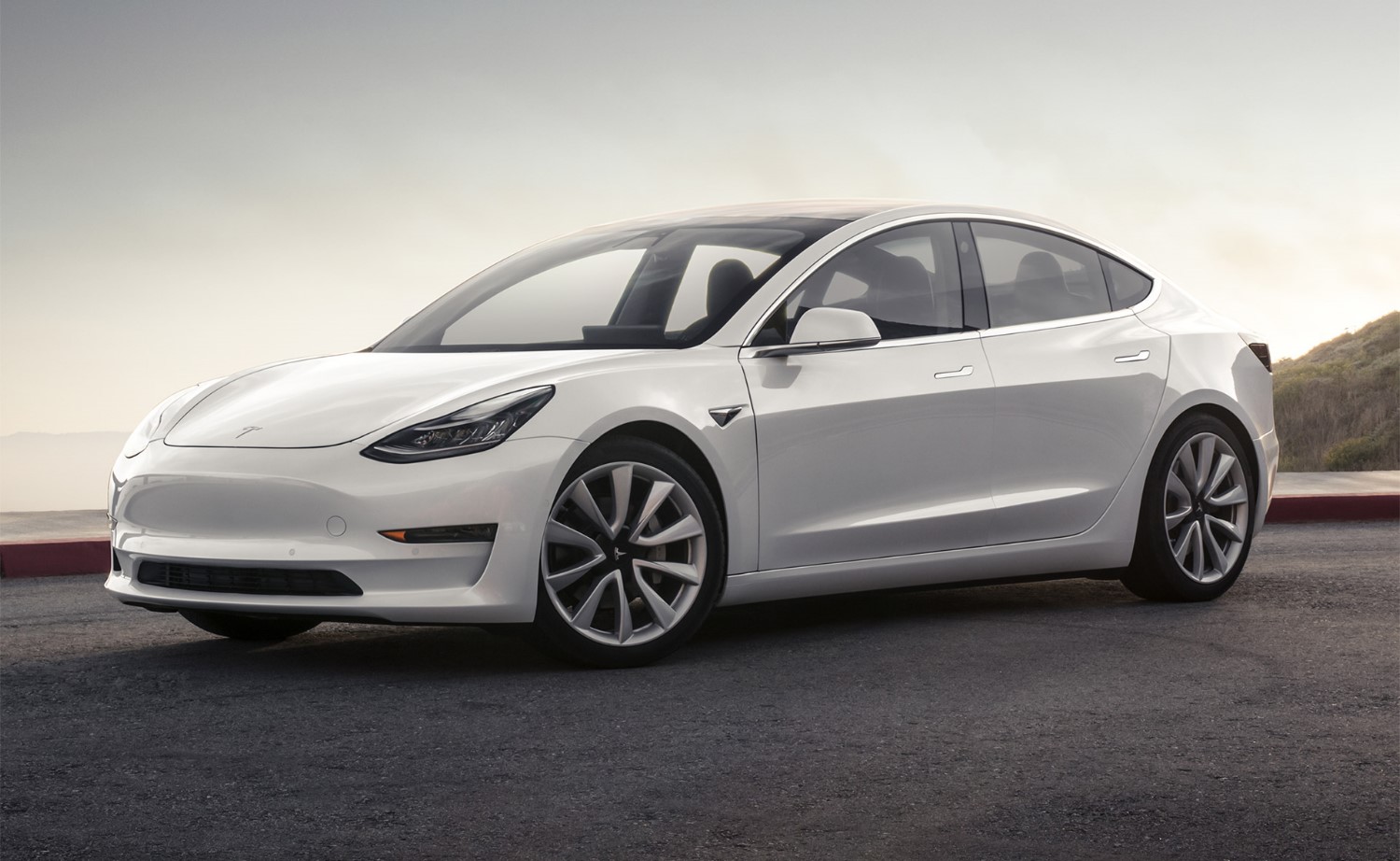 The Tesla Model 3 in Mountain Pearl White. The Model 3 remain the best selling car in America