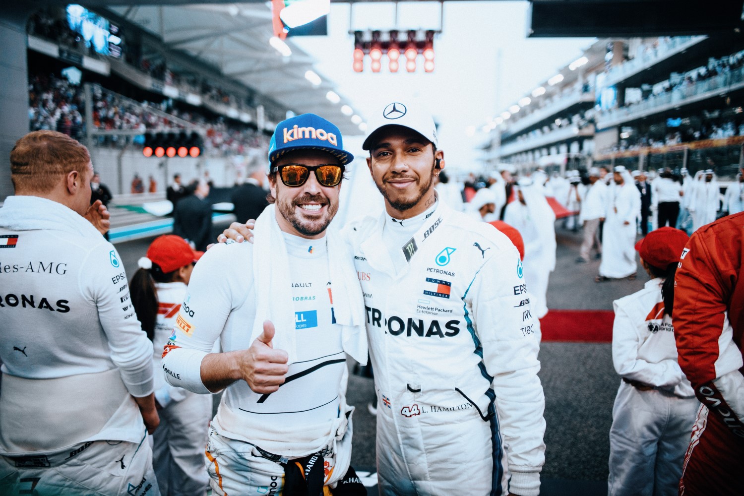 Alonso and Hamilton on the grid