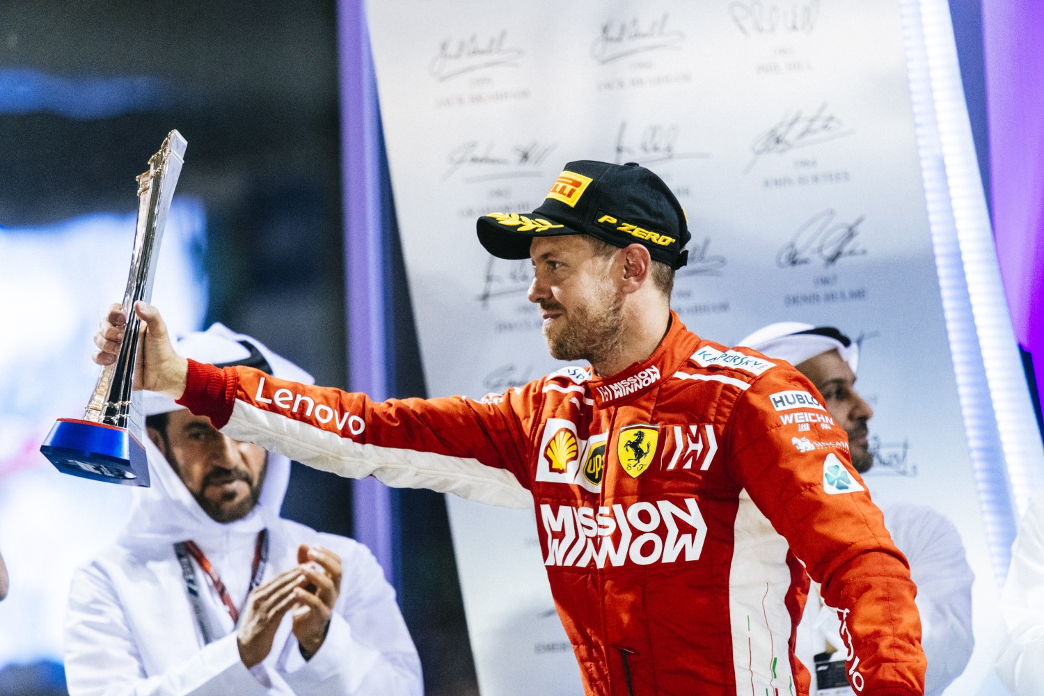 Vettel on the podium