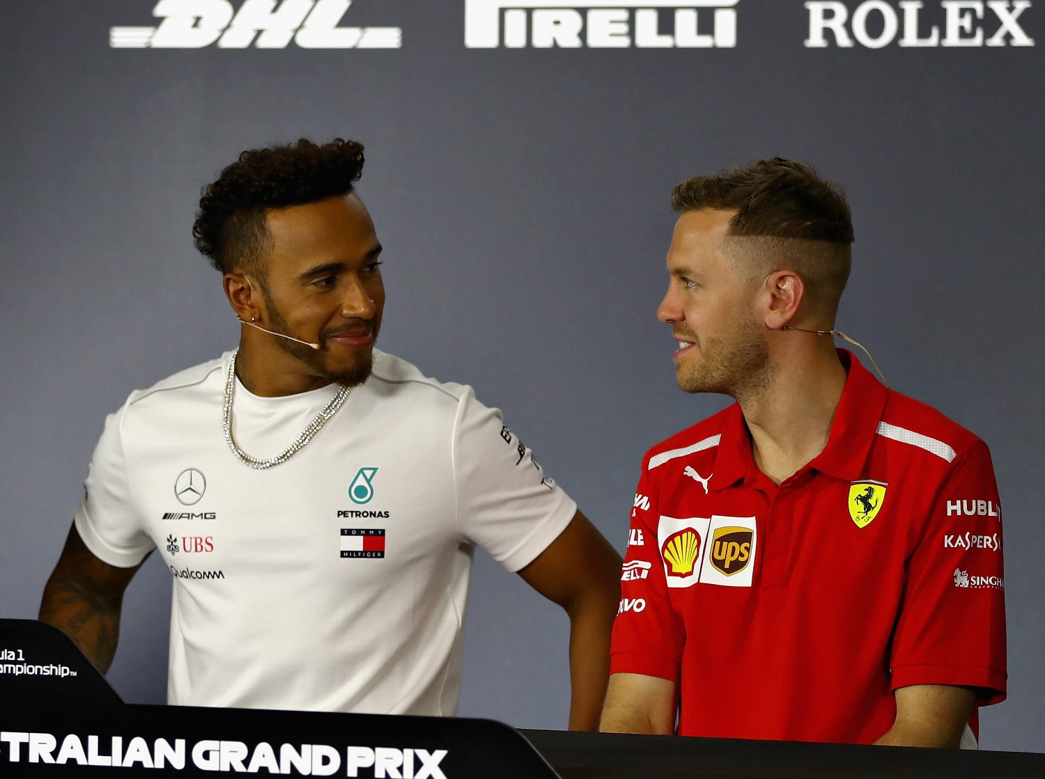 Hamilton and Vettel at Thursday's Press Conference