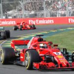 Vettel leads Hamilton and Raikkonen around mid-race. He would not be headed.