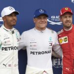 From left, Hamilton, Bottas and Vettel
