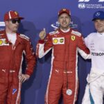 From left, Raikkonen, Vettel and Bottas