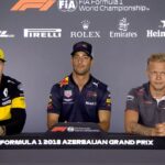 From left Hulkenberg, Ricciardo and Magnussen