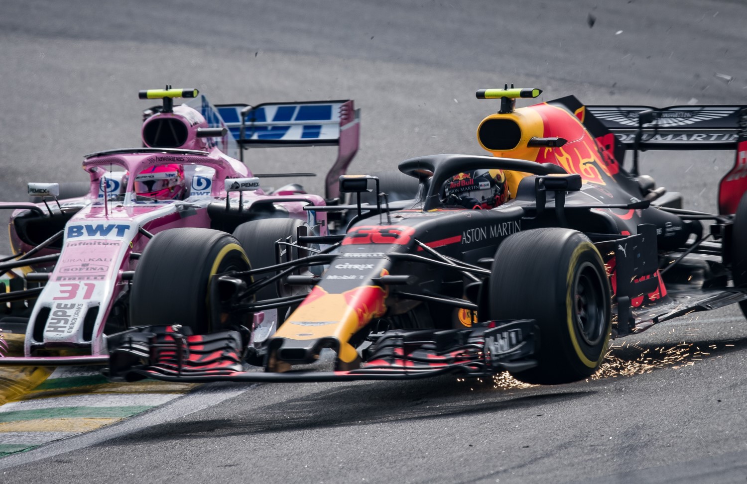 Ocon and Verstappen clash last year