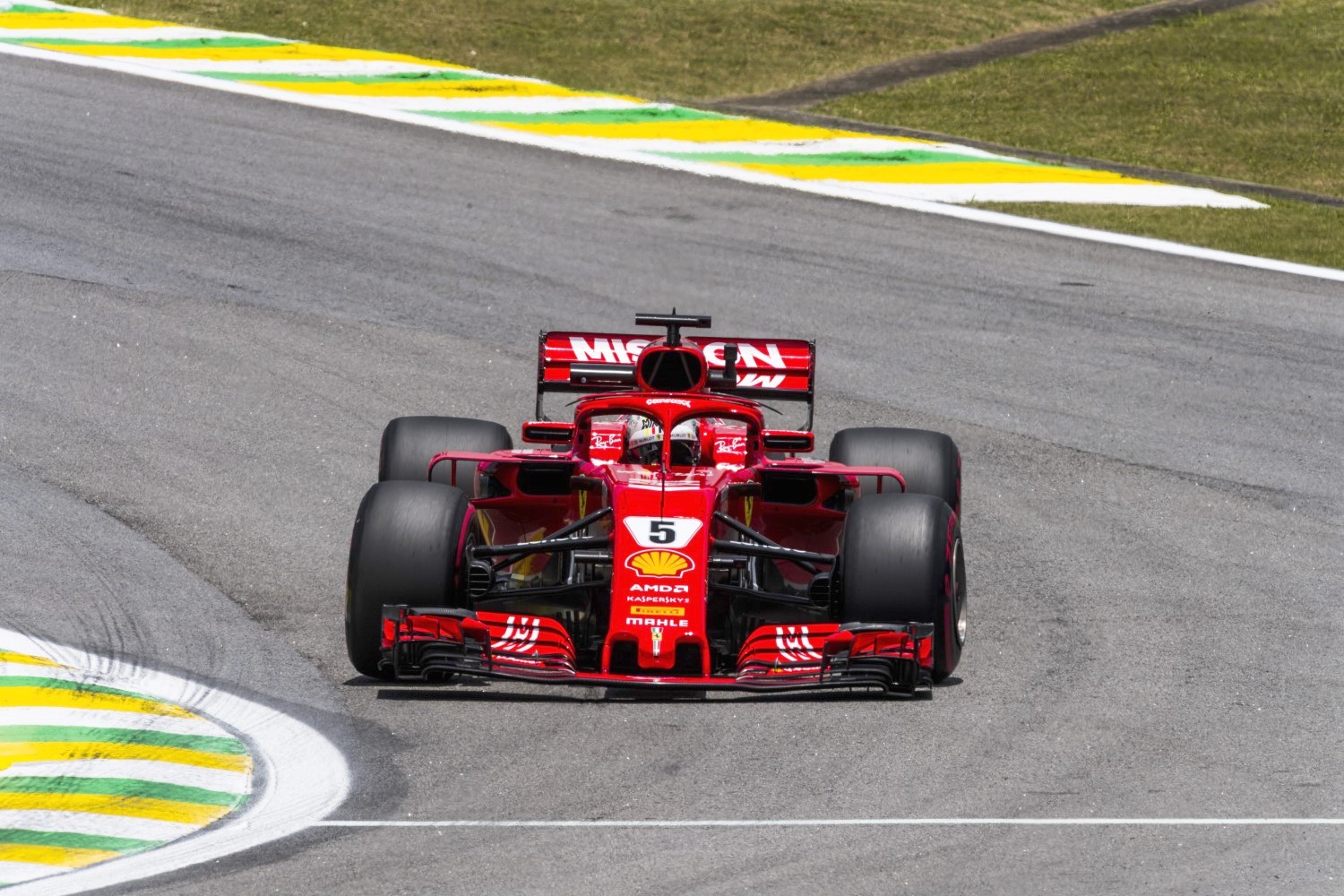 Vettel's Ferrari was a close third