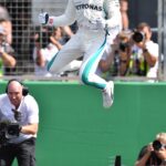 Hamilton leaps for joy