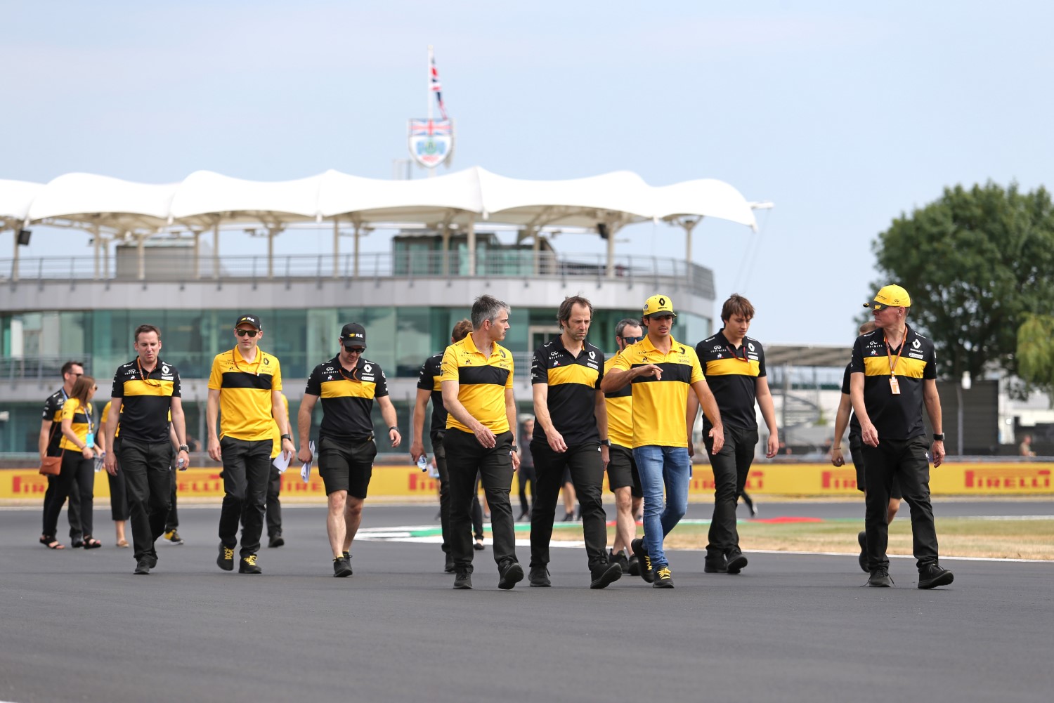 Renault team walk the wash board circuit