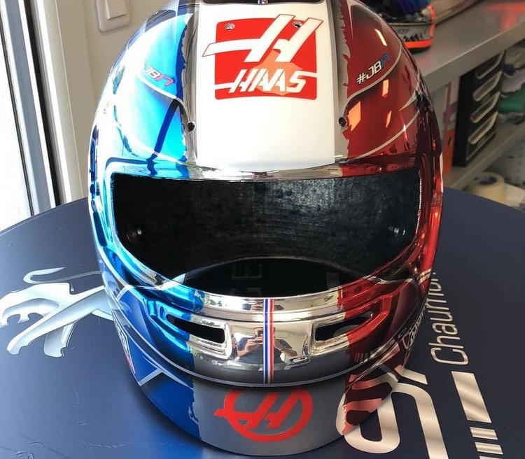 Grosjean's special helmet