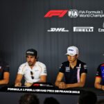 From left, Grosjean, ALonso, Ocon and Gasly