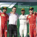 From left, Vettel, Hamilton and Raikkonen