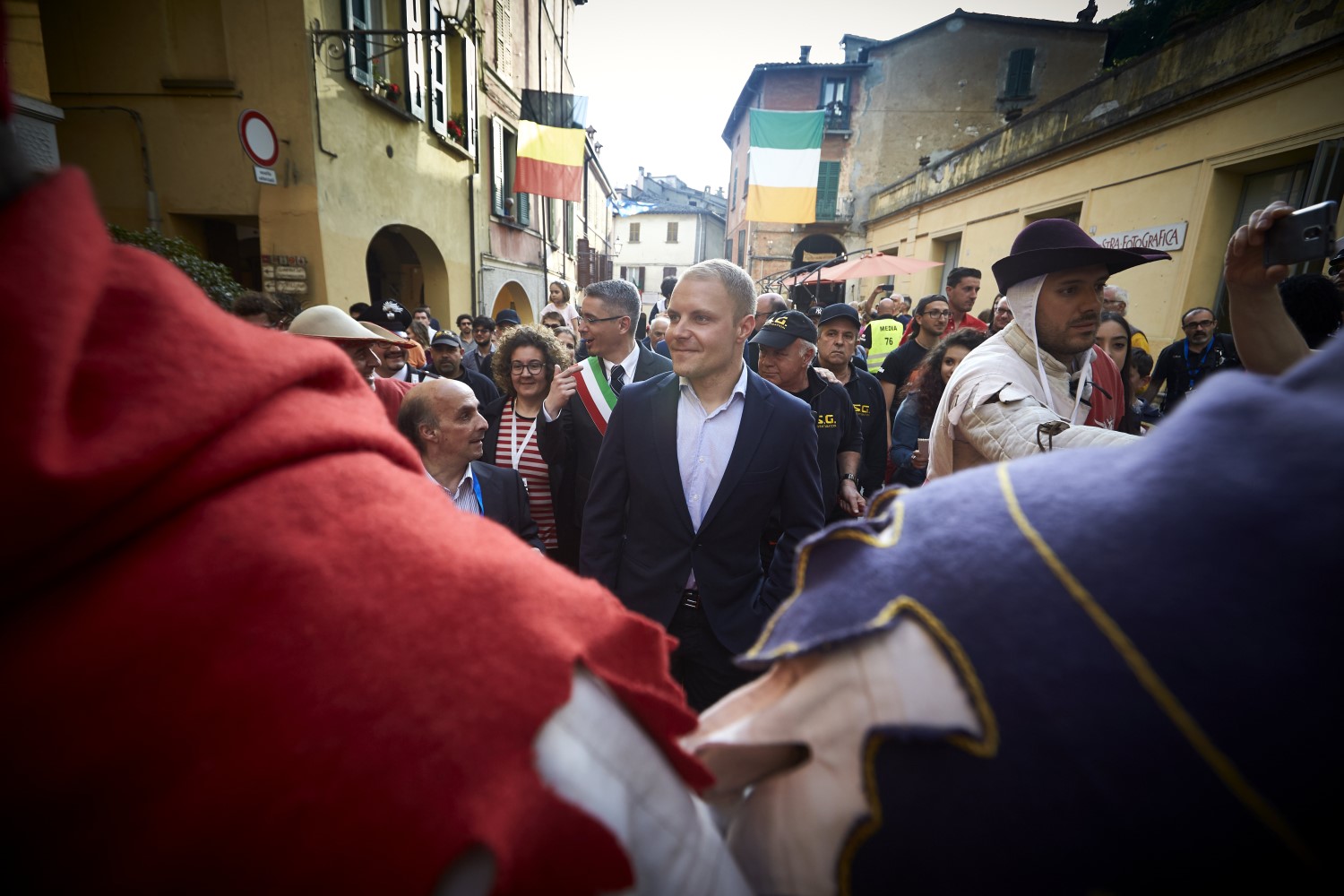 Bottas is paraded through the streets