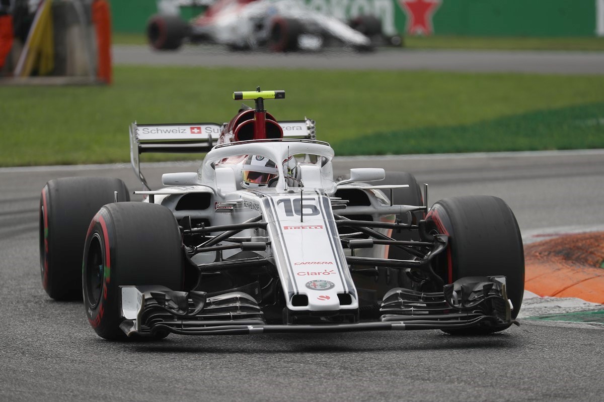 Charles Leclerc in the Sauber at Monza