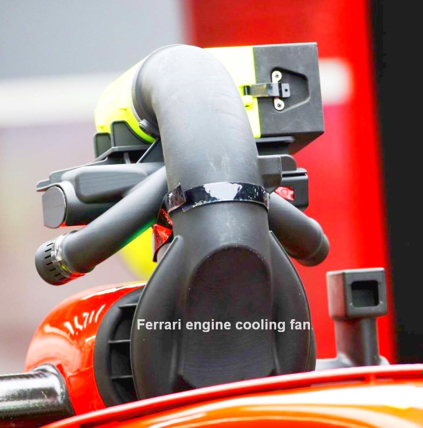Word is Ferrari wants to make their camera blocking engine cooling fan a standard item for teams