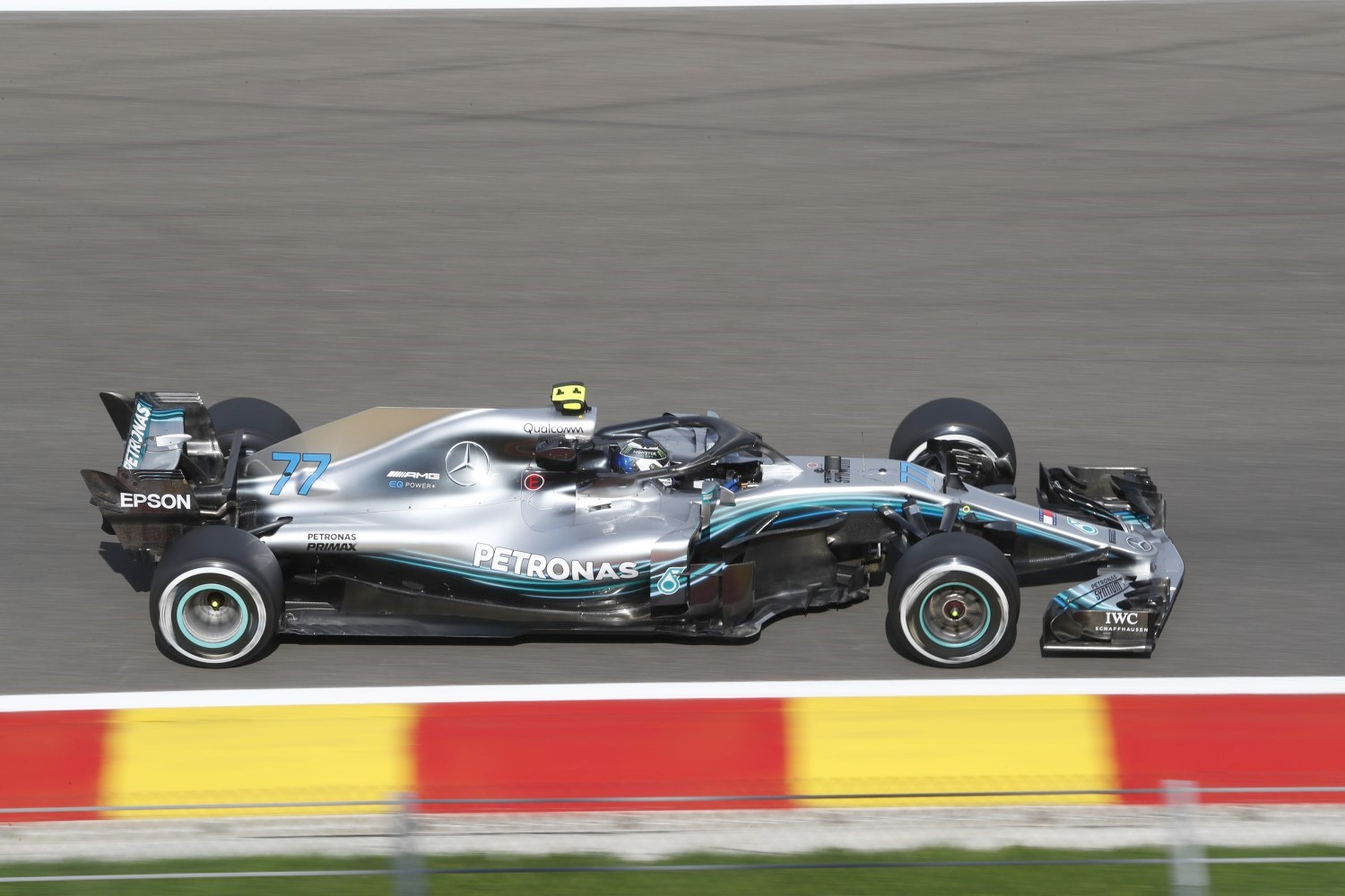 Bottas with his new Mercedes engine