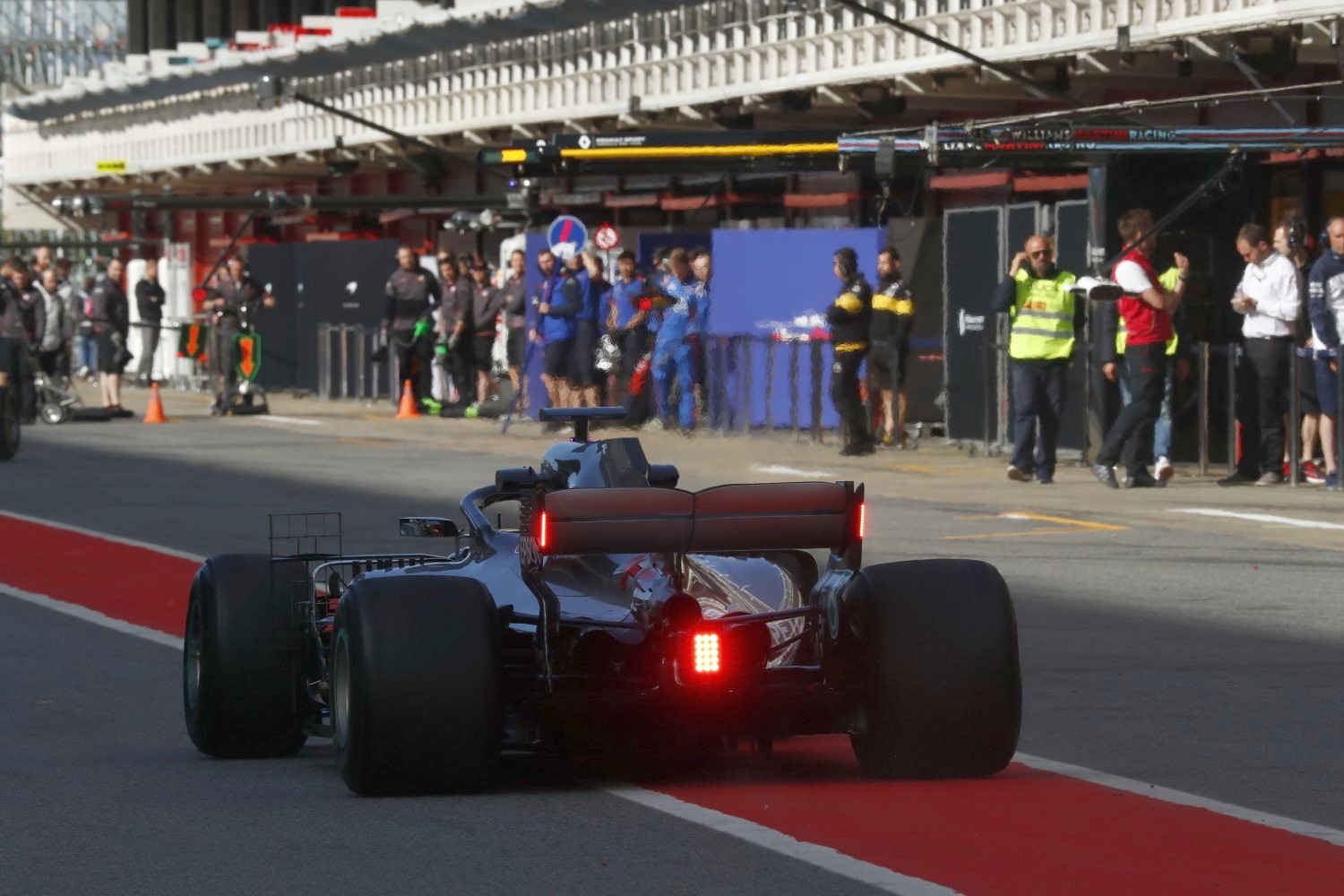 Hamilton tested rear wing plate lights for better visibility in the rain