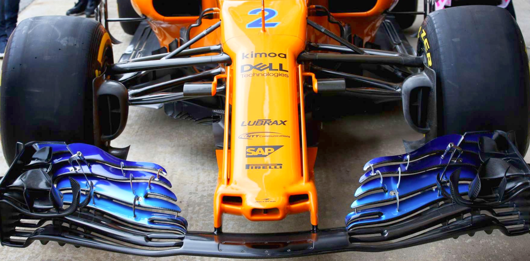 McLaren's new nose in Spain. Now with Renault engine, McLaren is forced to admit their chassis is inferior