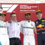 From left, Bottas, Hamilton and Verstappen