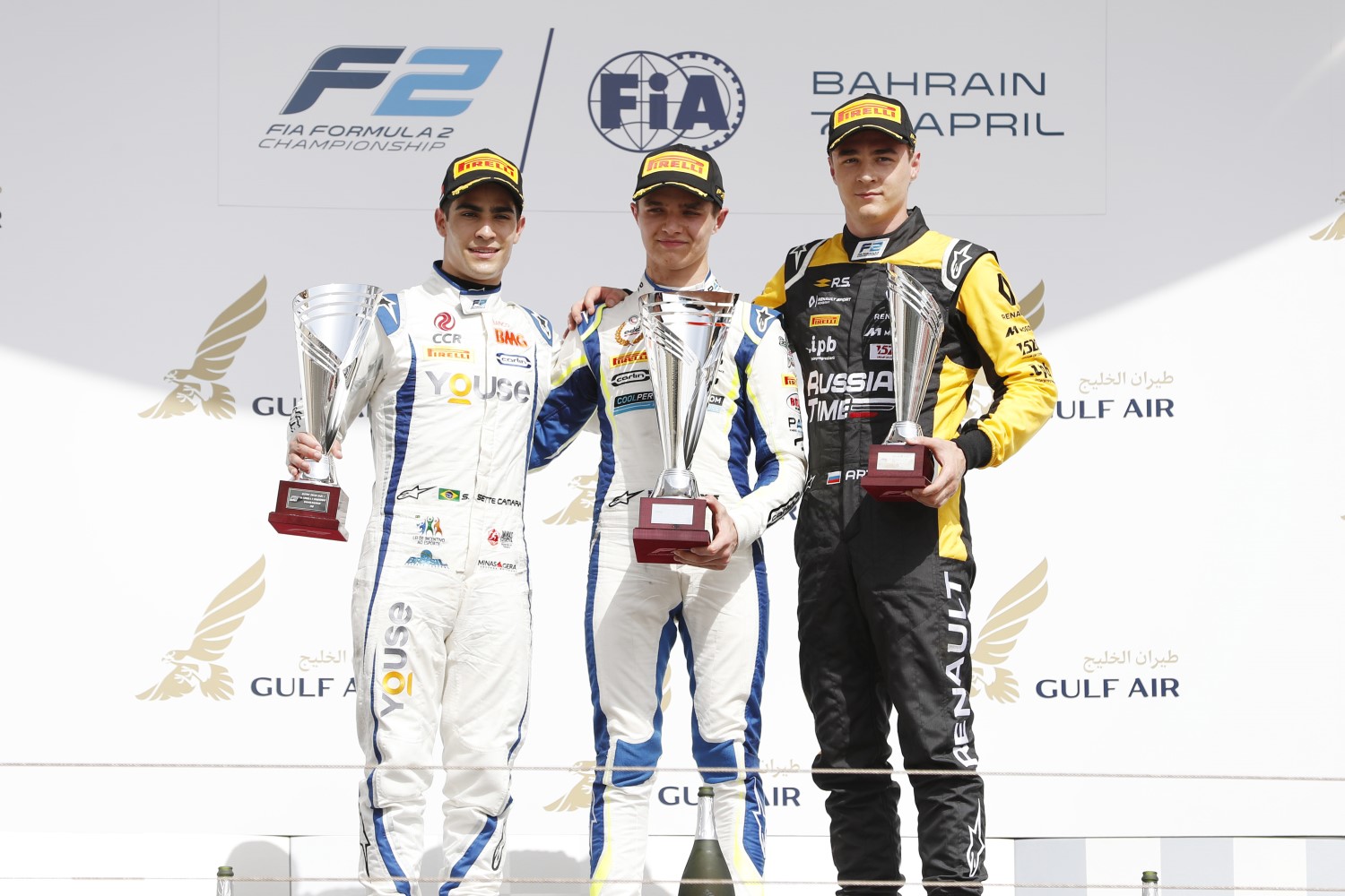 From left, Norris, Camara and Markelov