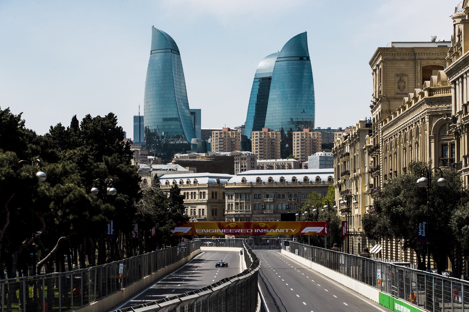 Sergio Sette Camara speeds around Baku