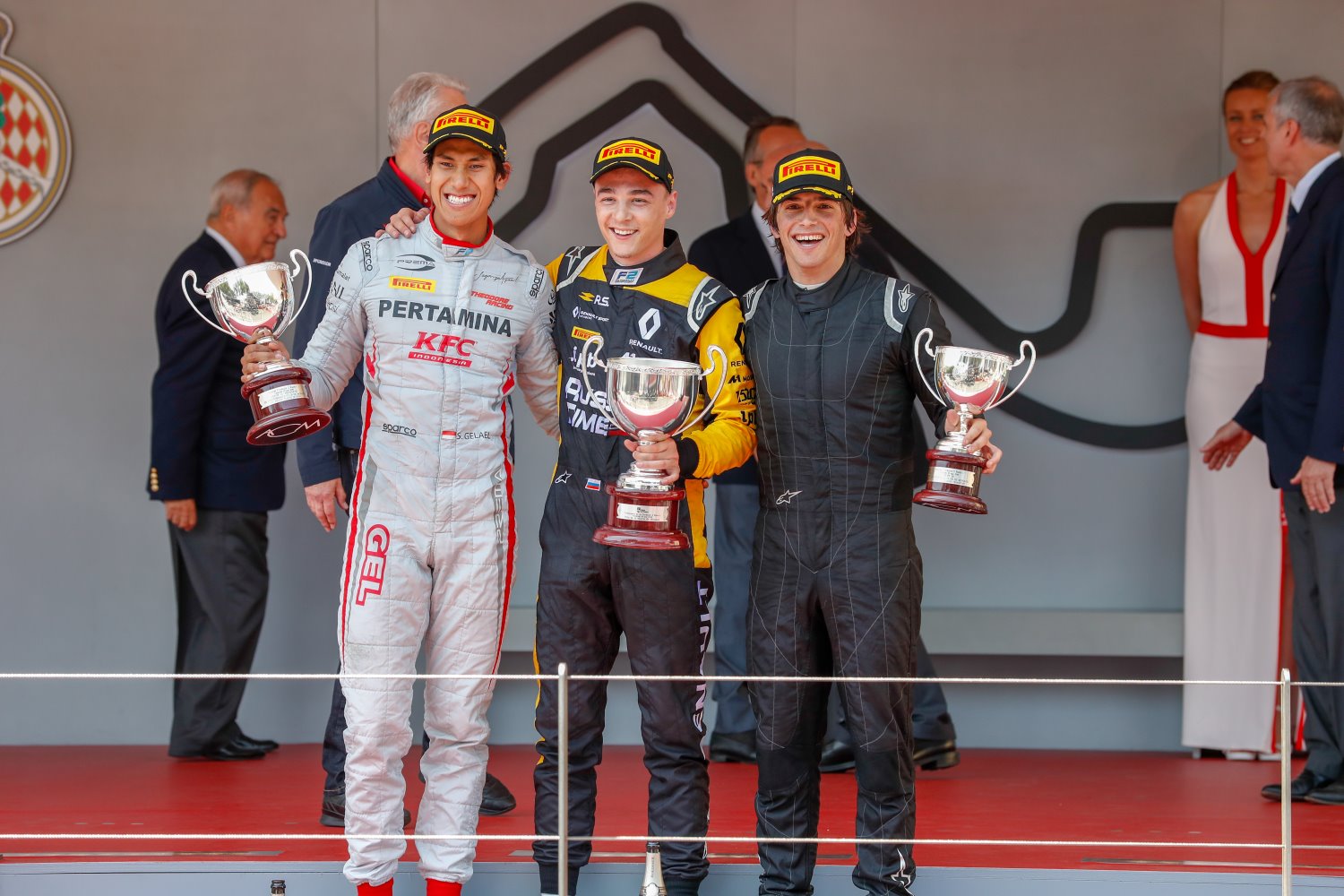 From left Gelael, Markelov and Merthi