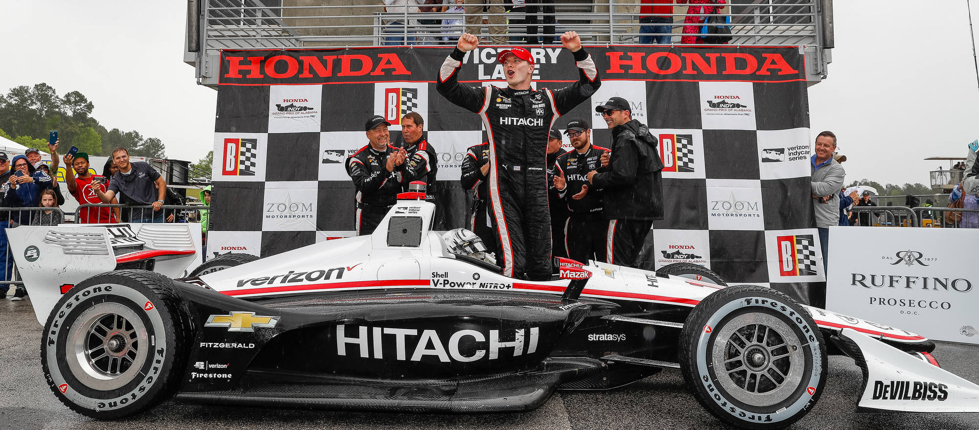Hitachi sponsors Newgarden's Penske Chevy in some IndyCar events