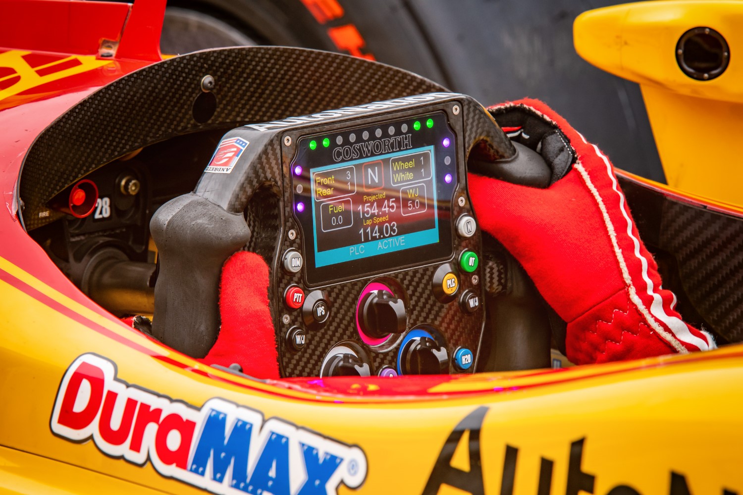 Current IndyCar steering wheel for Ryan Hunter-Reay