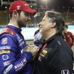 Team owner Michael Andretti congratulates Rossi on a fantastic drive