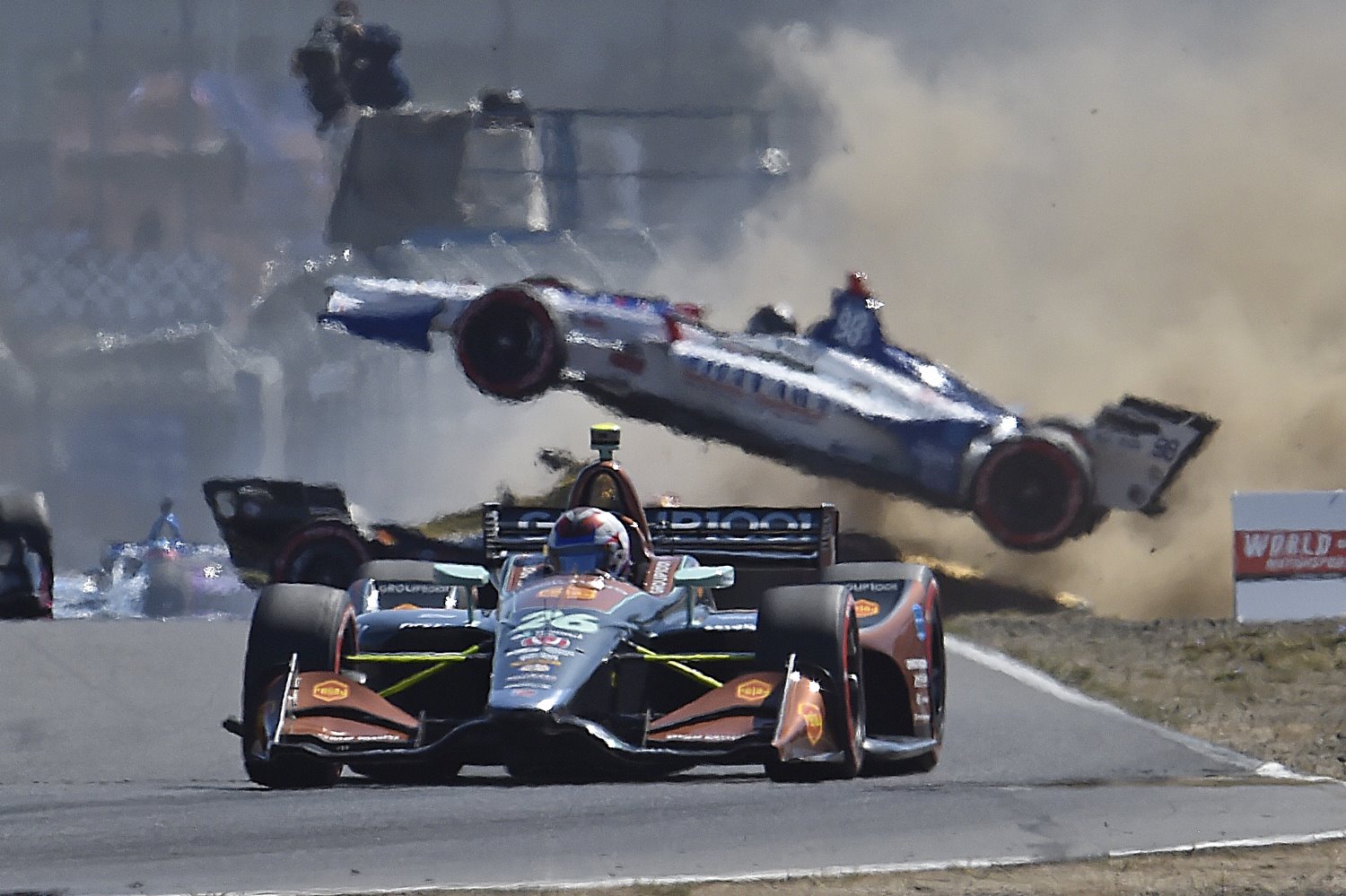 Marco Andretti flips