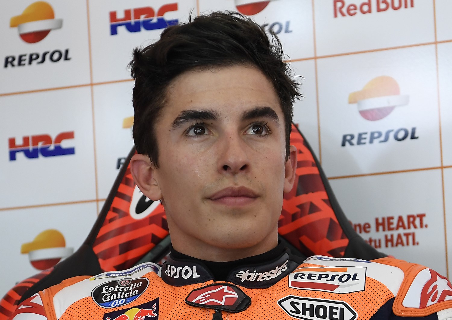 Marquez relaxes in garage